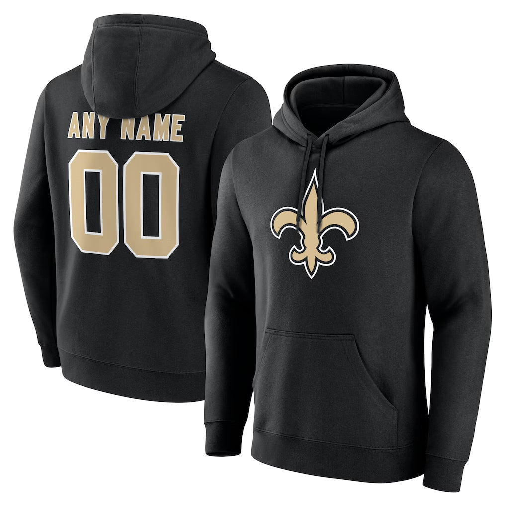 Fenge Custom NO.Saints Black Pullover Hoodies Limited Any Name & Numbers Stitched Jerseys