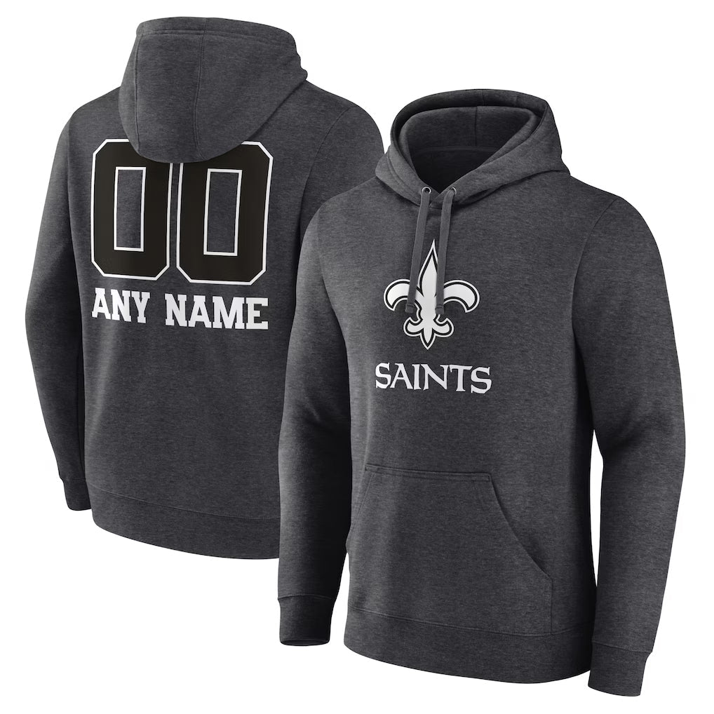 Fenge Custom NO.Saints Gray Pullover Hoodies Limited Any Name & Numbers  Stitched Jerseys