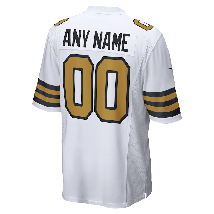 Fenge Custom NO.Saints White Alternate Game Stitched Jerseys