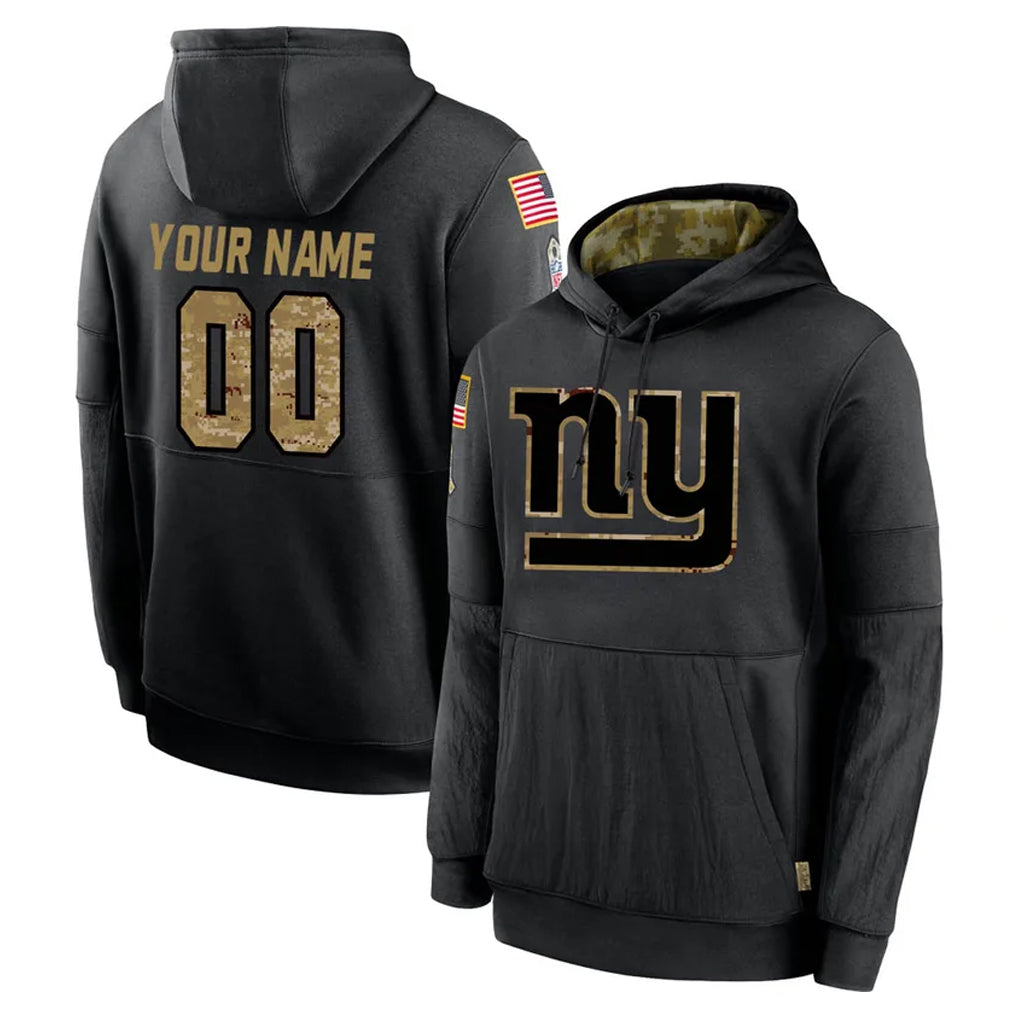 Fenge Custom NY.Giants Black Salute to Service Hoodies Limited Game Any Name & Numbers Stitched Jerseys