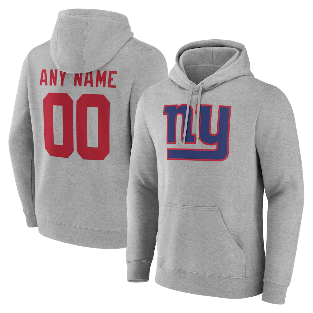 Fenge Custom NY.Giants Gray Pullover Hoodies Limited Game Any Name & Numbers Stitched Jerseys