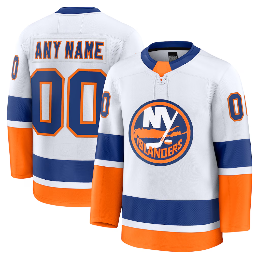 Fenge Custom NY.Islanders White Away Premium Jerseys