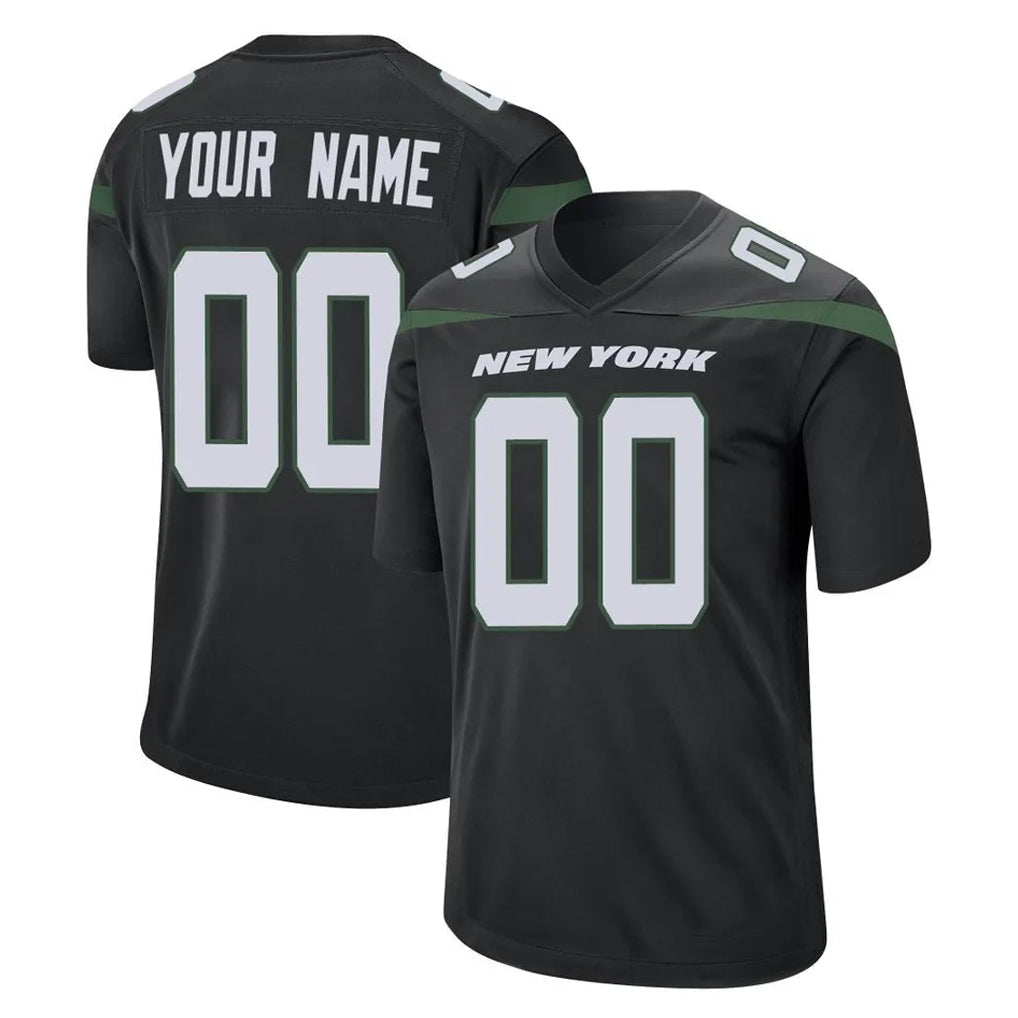 Fenge Custom NY.Jets Black Home Game Any Name & Numbers Stitched Jerseys