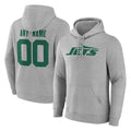 Fenge Custom NY.Jets Gray LOGO Pullover Hoodies Limited Game Any Name & Numbers Stitched Jerseys