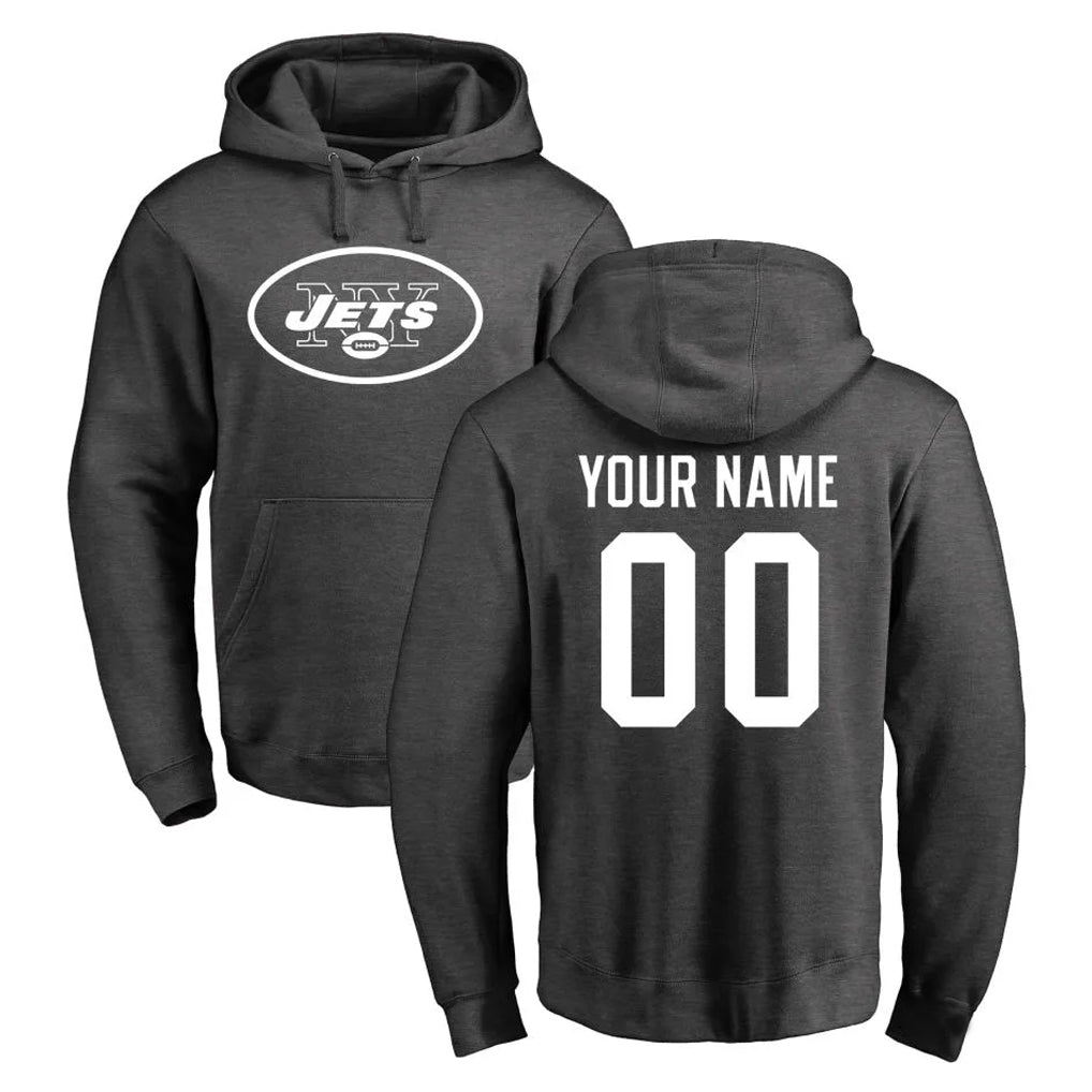 Fenge Custom NY.Jets Gray Pullover Hoodies Limited Game Any Name & Numbers Stitched Jerseys