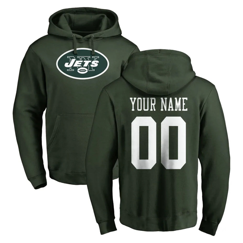 Fenge Custom NY.Jets Green LOGO Pullover Hoodies Limited Game Any Name & Numbers Stitched Jerseys