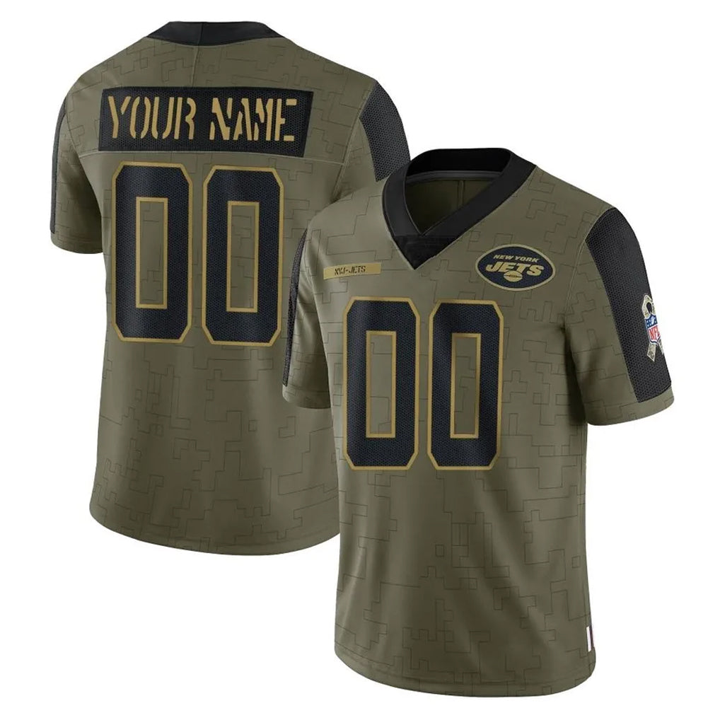 Fenge Custom NY.Jets Olive Salute To Service Limited Game Any Name & Numbers Stitched Jerseys