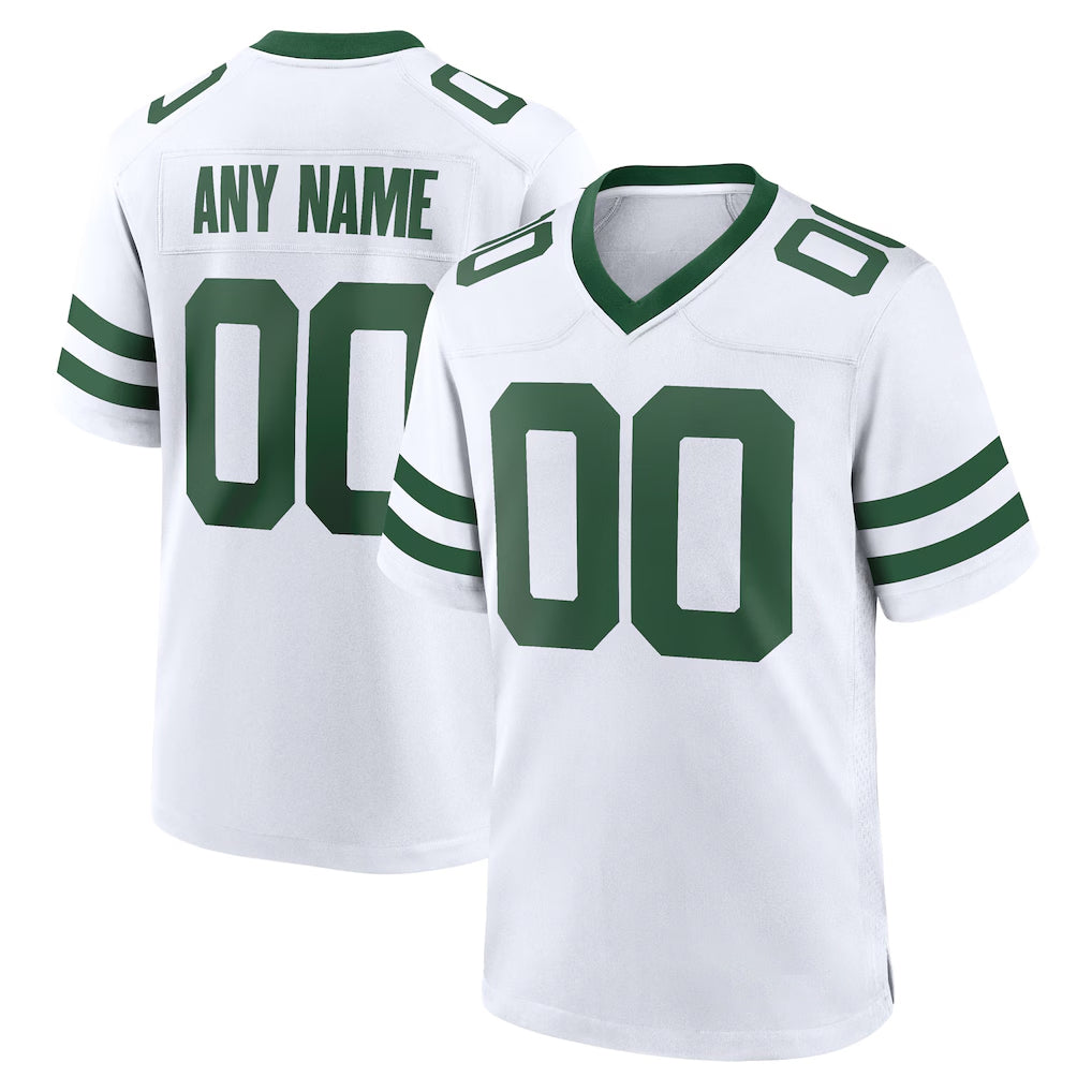 Fenge Custom NY.Jets White Legacy Home Game Any Name & Numbers Stitched Jerseys