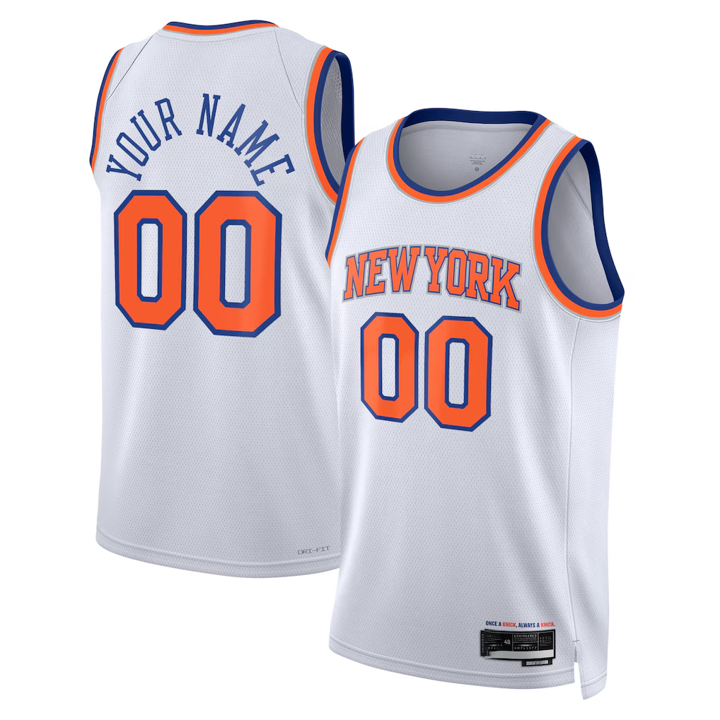 Fenge Custom NY.Knicks White Swingman Jerseys - Association Edition