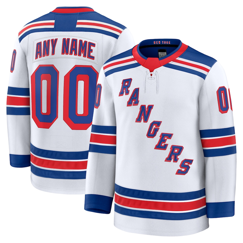 Fenge Custom NY.Rangers White Away Premium Jerseys
