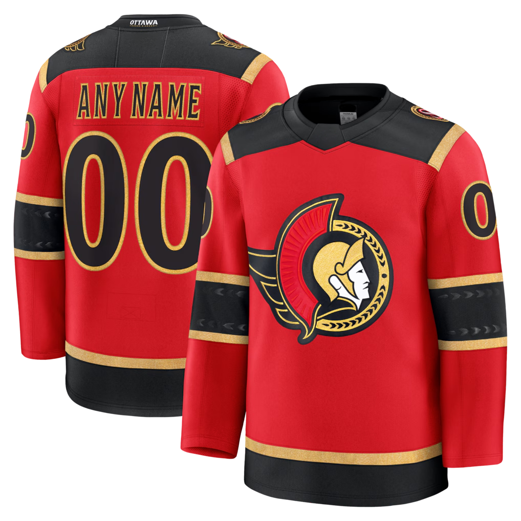 Fenge Custom O.Senators Red Alternate Premium Jerseys