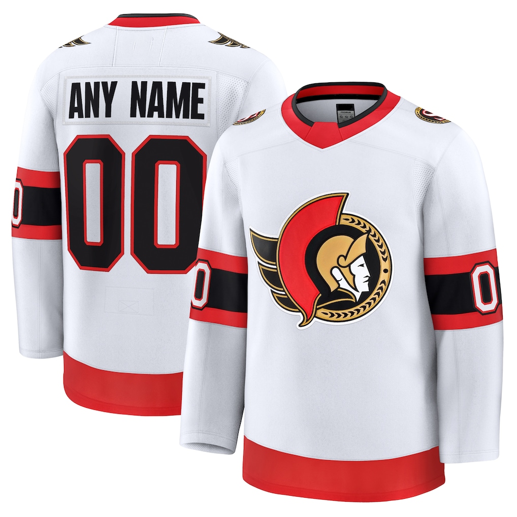 Fenge Custom O.Senators White Away Premium Jerseys