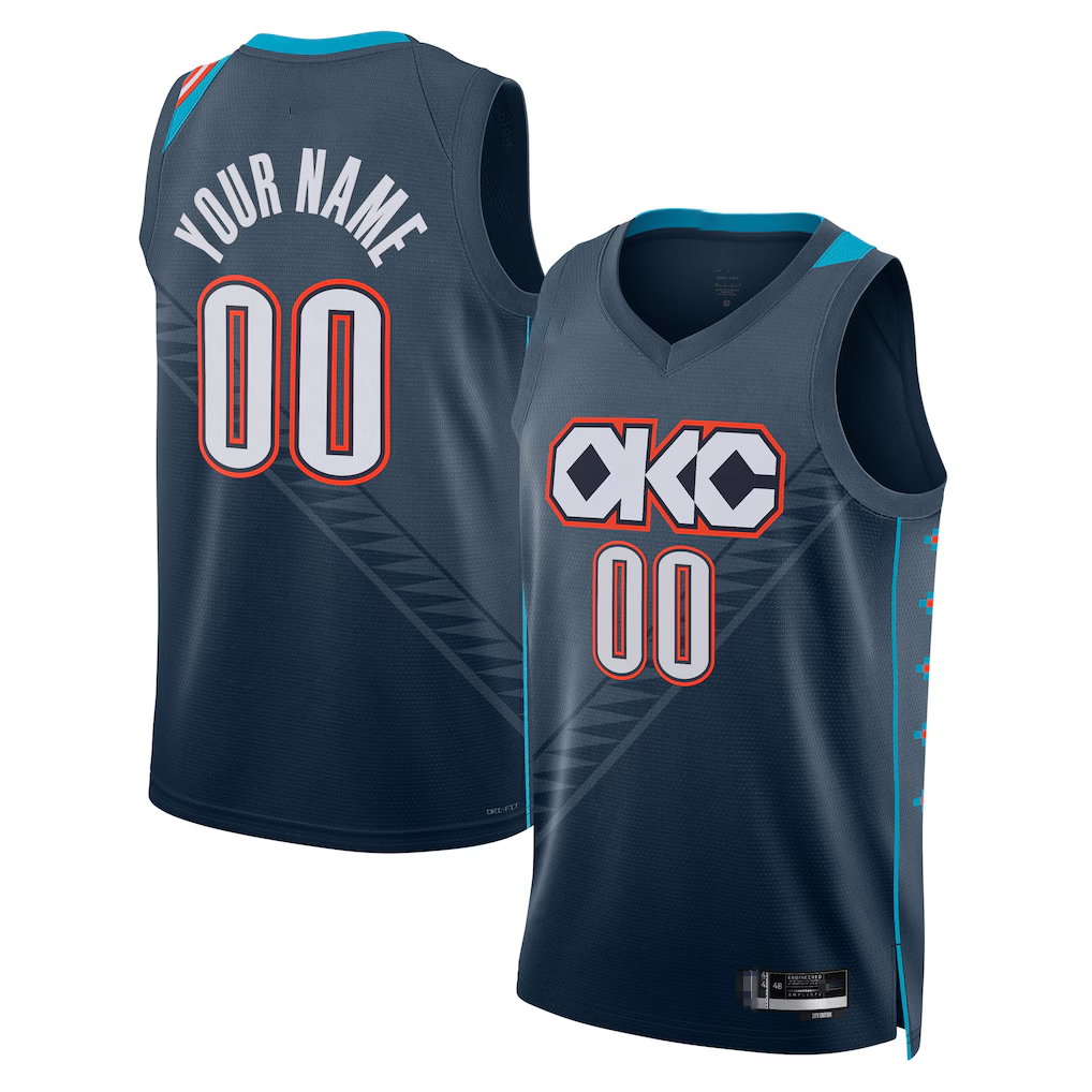 Fenge Custom OC.Thunder Blue 2025-2026 City Edition Swingman Stitched Jerseys