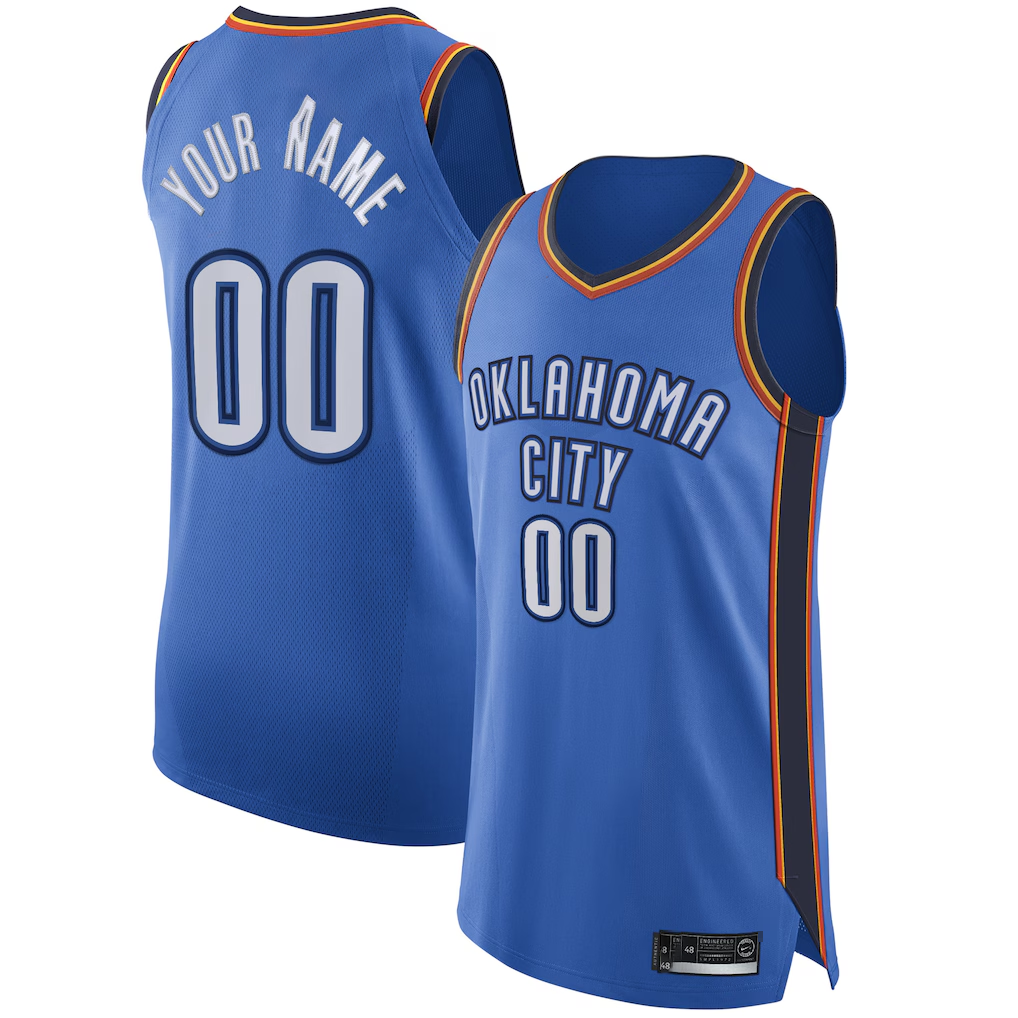 Fenge Custom OC.Thunder Blue Authentic Stitched Jerseys - Icon Edition
