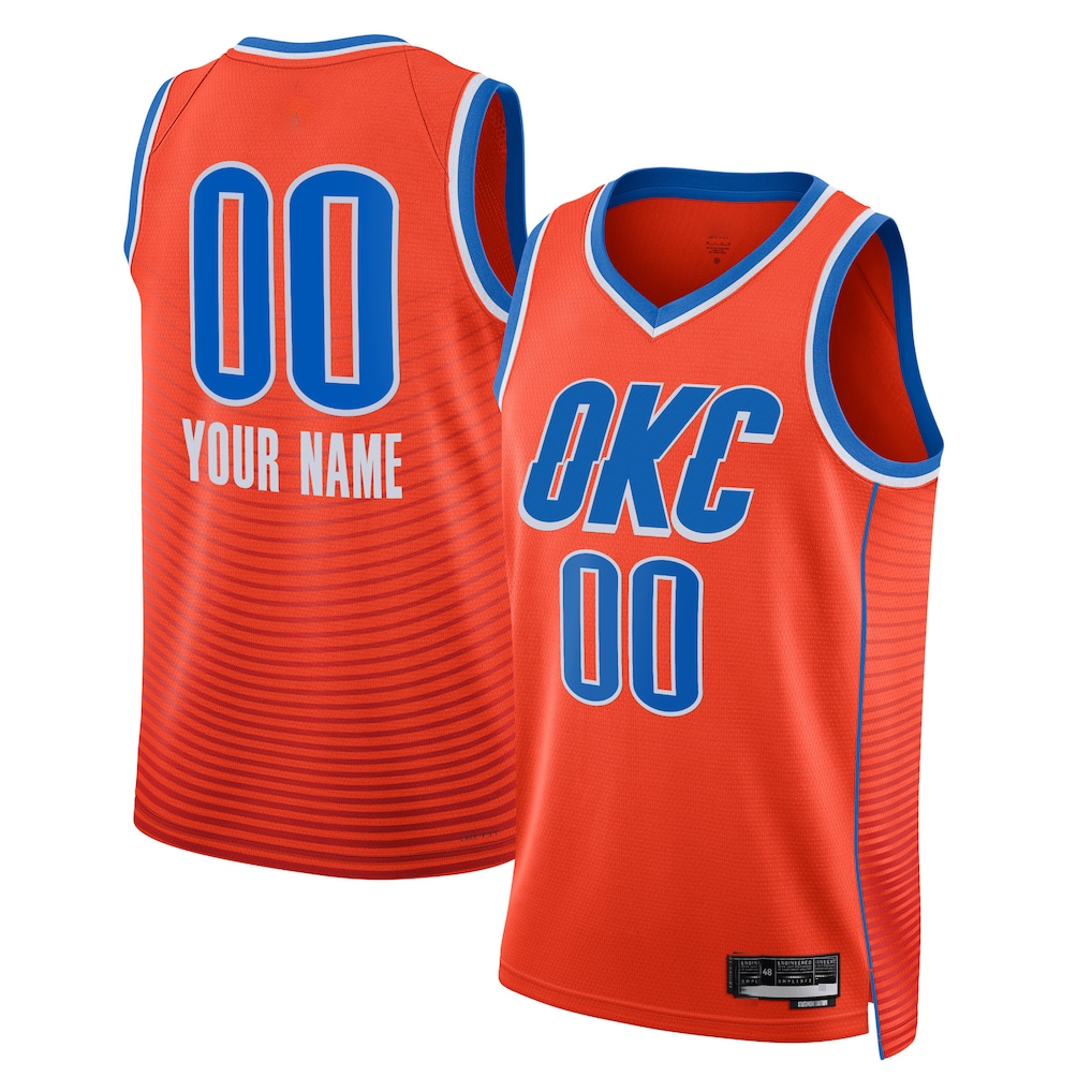 Fenge Custom OC.Thunder Jordan Brand Orange 2022-2023 Swingman Stitched Jerseys - Statement Edition