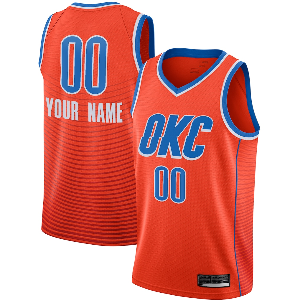 Fenge Custom OC.Thunder Orange Swingman Stitched Jerseys- Statement Edition