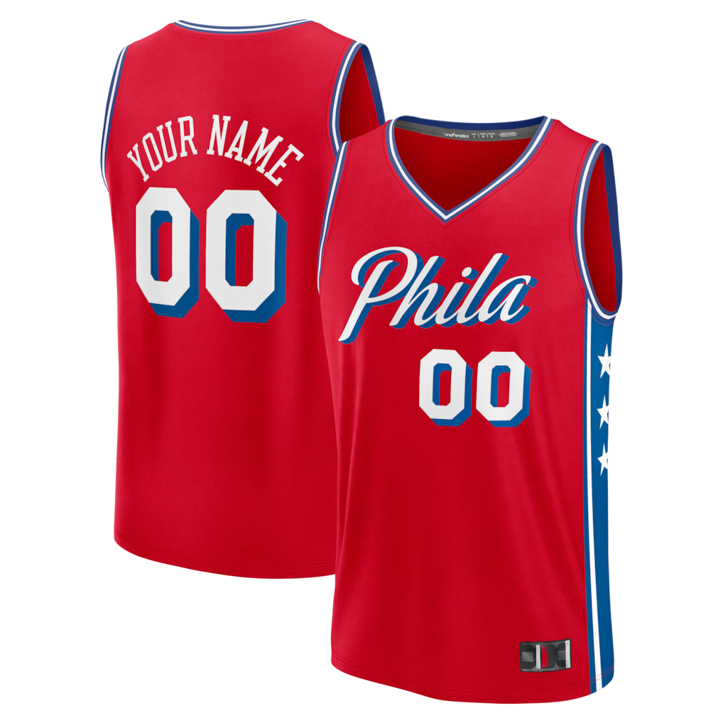 Fenge Custom P.76ers Red Fast Break Jerseys - Icon Edition