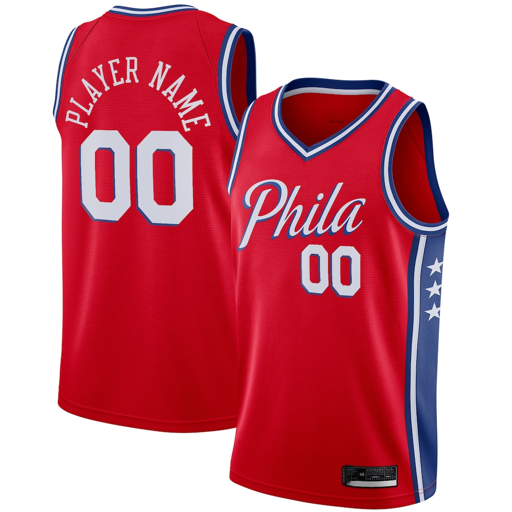 Fenge Custom P.76ers Red Swingman Jerseys - Statement Edition