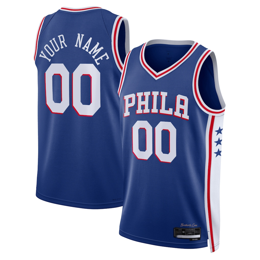Fenge Custom P.76ers Royal Authentic Jerseys - Icon Edition