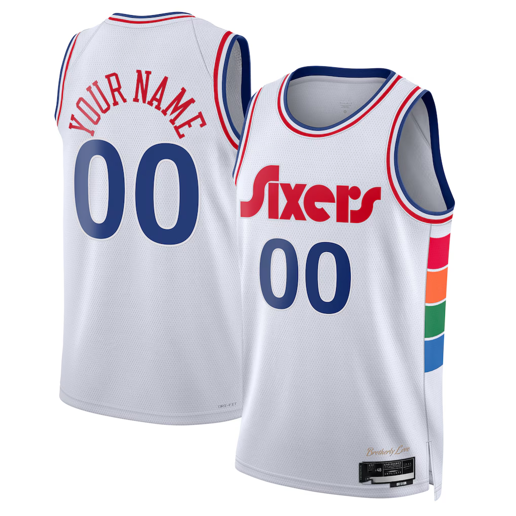 Fenge Custom P.76ers White 2024-25 Swingman Jerseys - City Edition