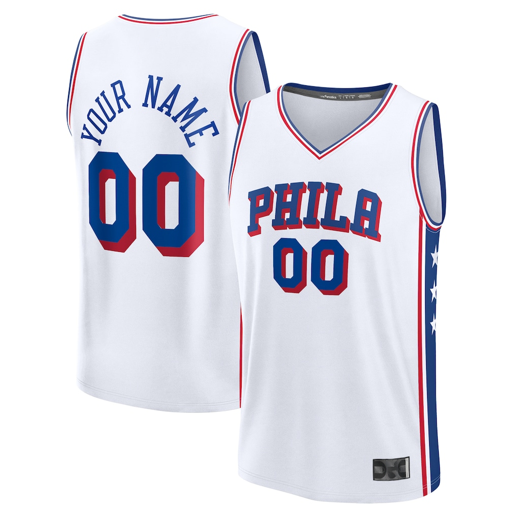 Fenge Custom P.76ers White Fast Break Jerseys - Association Edition