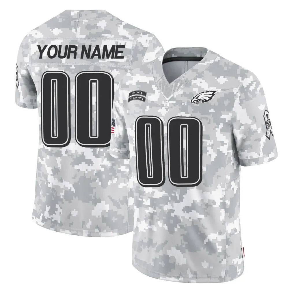 Fenge Custom P.Eagles Arctic Camo Salute to Service Limited Game Any Name & Numbers Stitched Jerseys