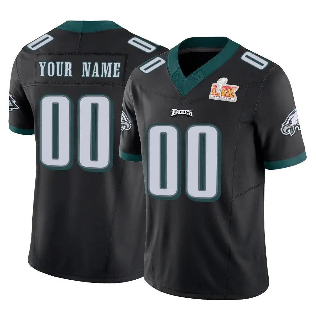 Fenge Custom P.Eagles Black Limited Vapor F.U.S.E. Super Bowl LIX Home Game Any Name & Numbers Stitched Jerseys