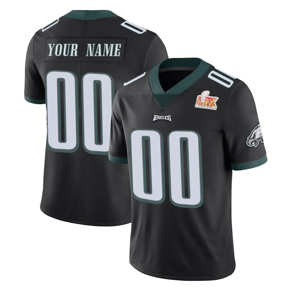 Fenge Custom P.Eagles Black Limited Vapor Untouchable Super Bowl LIX Home Game Any Name & Numbers Stitched Jerseys
