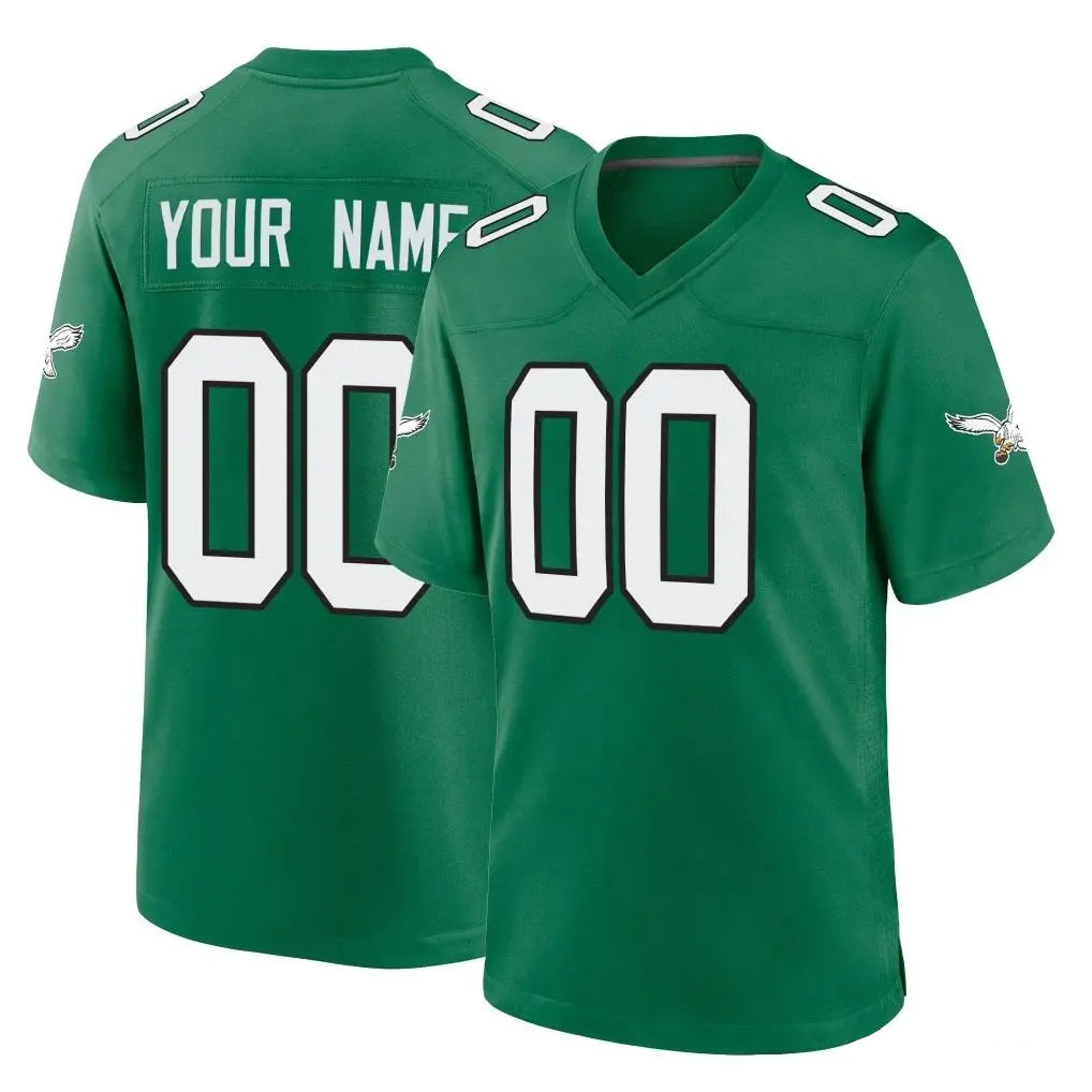 Fenge Custom P.Eagles Green Kelly Alternate Home Game Any Name & Numbers Stitched Jerseys