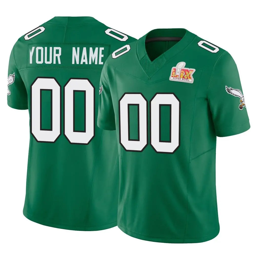Fenge Custom P.Eagles Green Kelly Alternate Vapor F.U.S.E. Super Bowl LIX Home Game Any Name & Numbers Stitched Jerseys