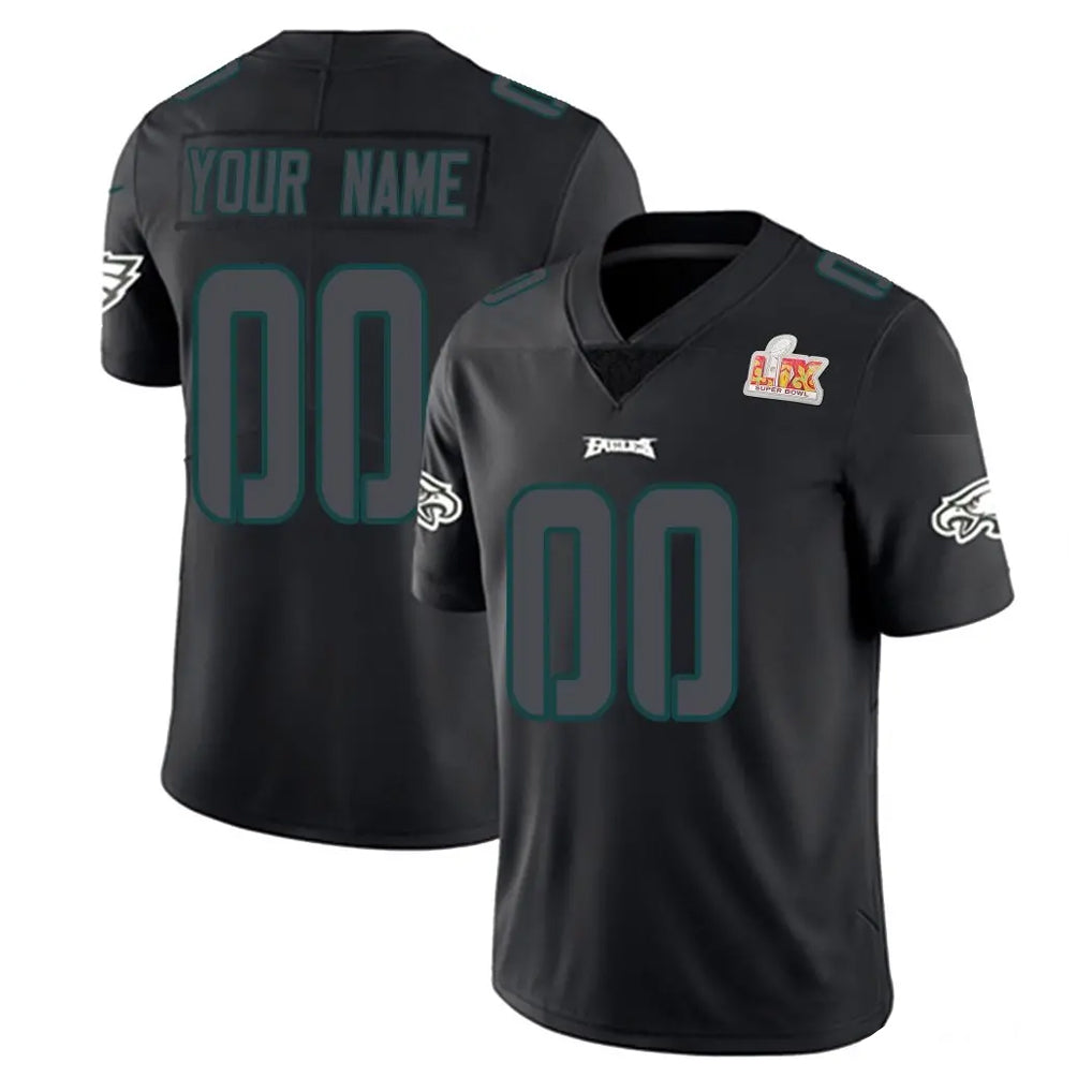 Fenge Custom P.Eagles Limited Black Impact Super Bowl LIX Home Game Any Name & Numbers Stitched Jerseys