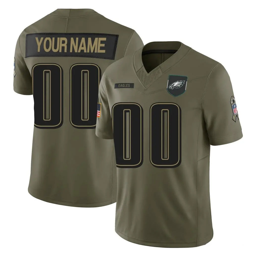 Fenge Custom P.Eagles Olive 2025 Salute To Service Limited Any Name & Numbers Stitched Jerseys