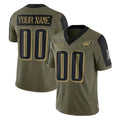 Fenge Custom P.Eagles Olive Salute To Service Limited Game Any Name & Numbers Stitched Jerseys