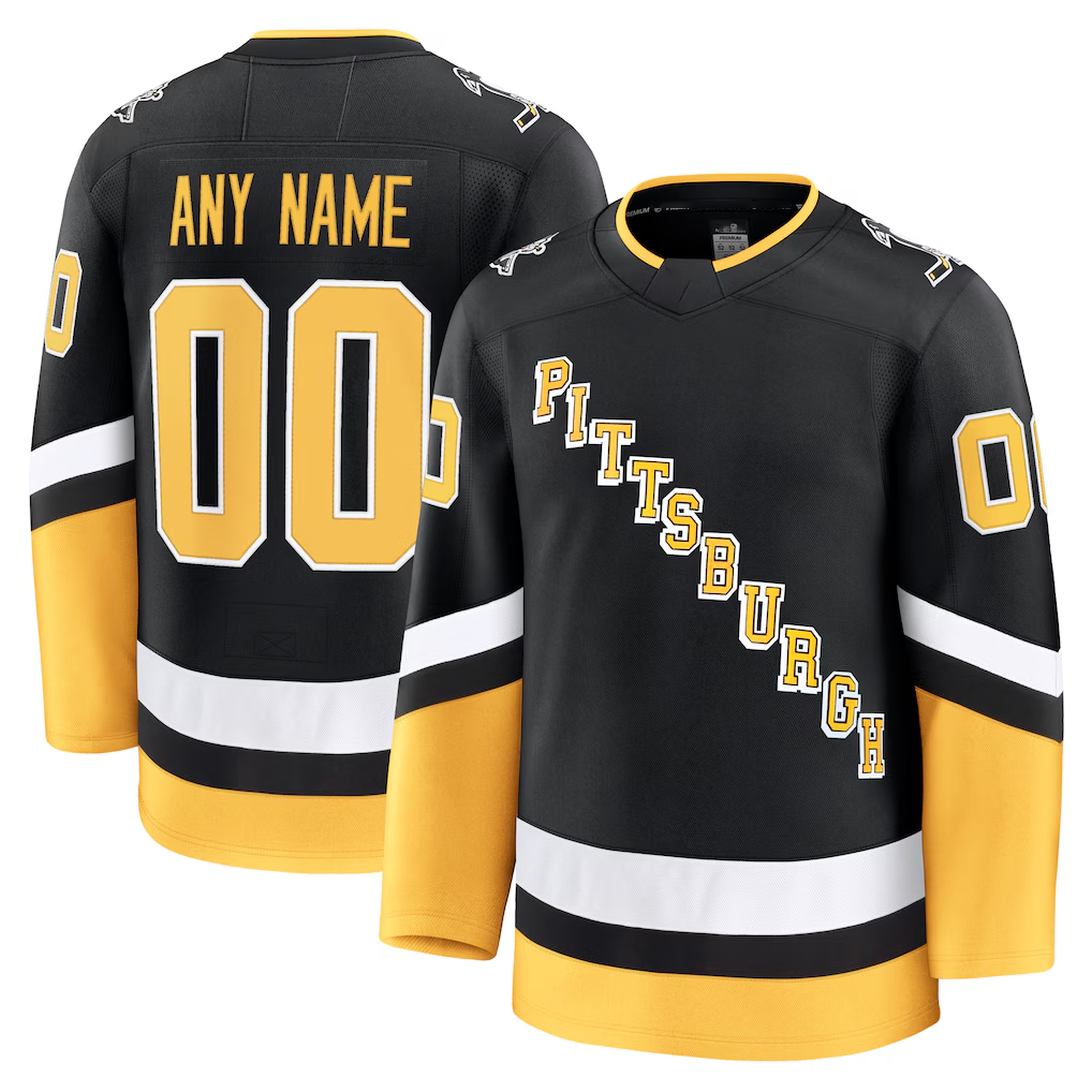 Fenge Custom P.Penguins Black Alternate Premium Jerseys
