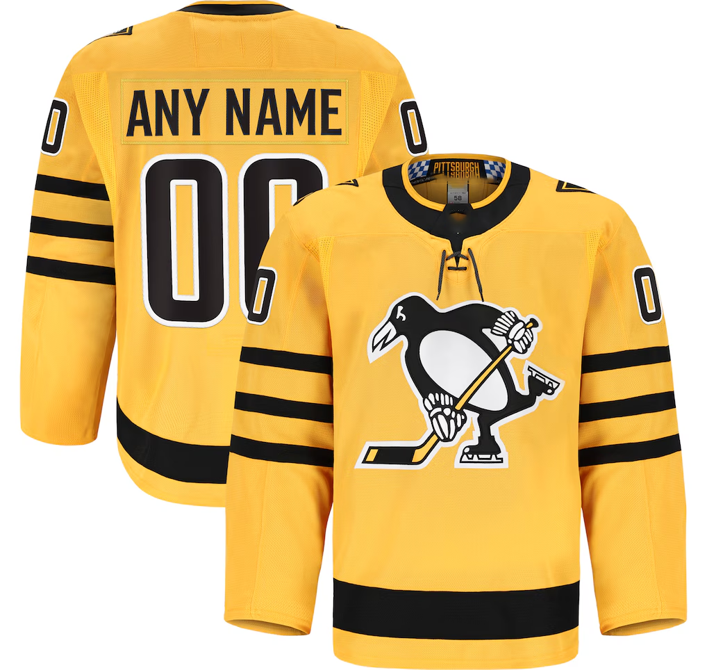 Fenge Custom P.Penguins Gold Alternate Authentic Pro Jerseys
