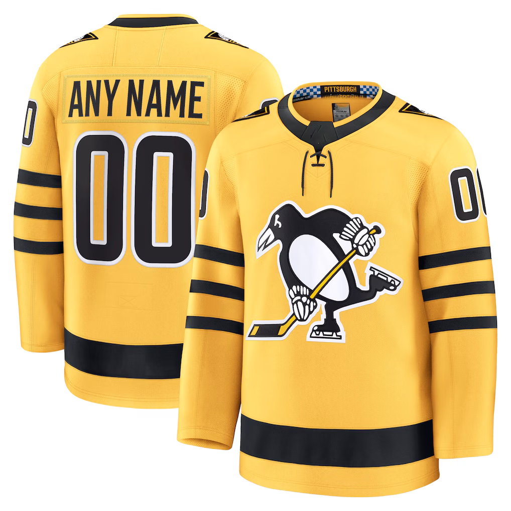 Fenge Custom P.Penguins Gold Alternate Premium Jerseys