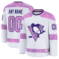 Fenge Custom P.Penguins White 2024 Hockey Fights Cancer Jerseys