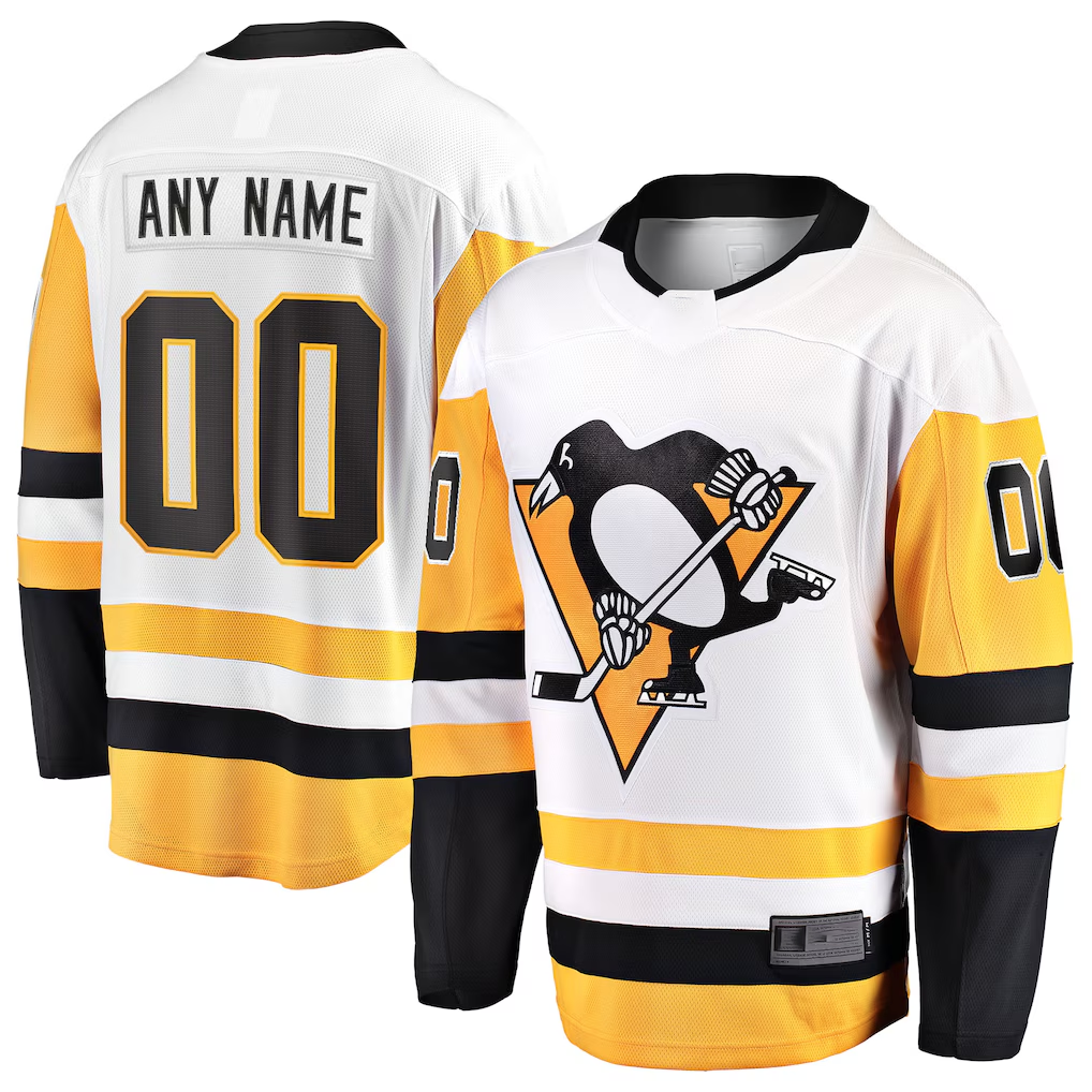 Fenge Custom P.Penguins White Away Breakaway Jerseys