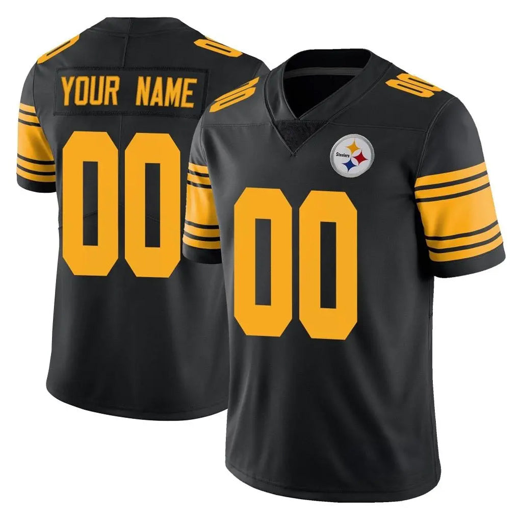 Fenge Custom P.Steelers Black Limited Color Rush Home Game Any Name & Numbers Stitched Jerseys