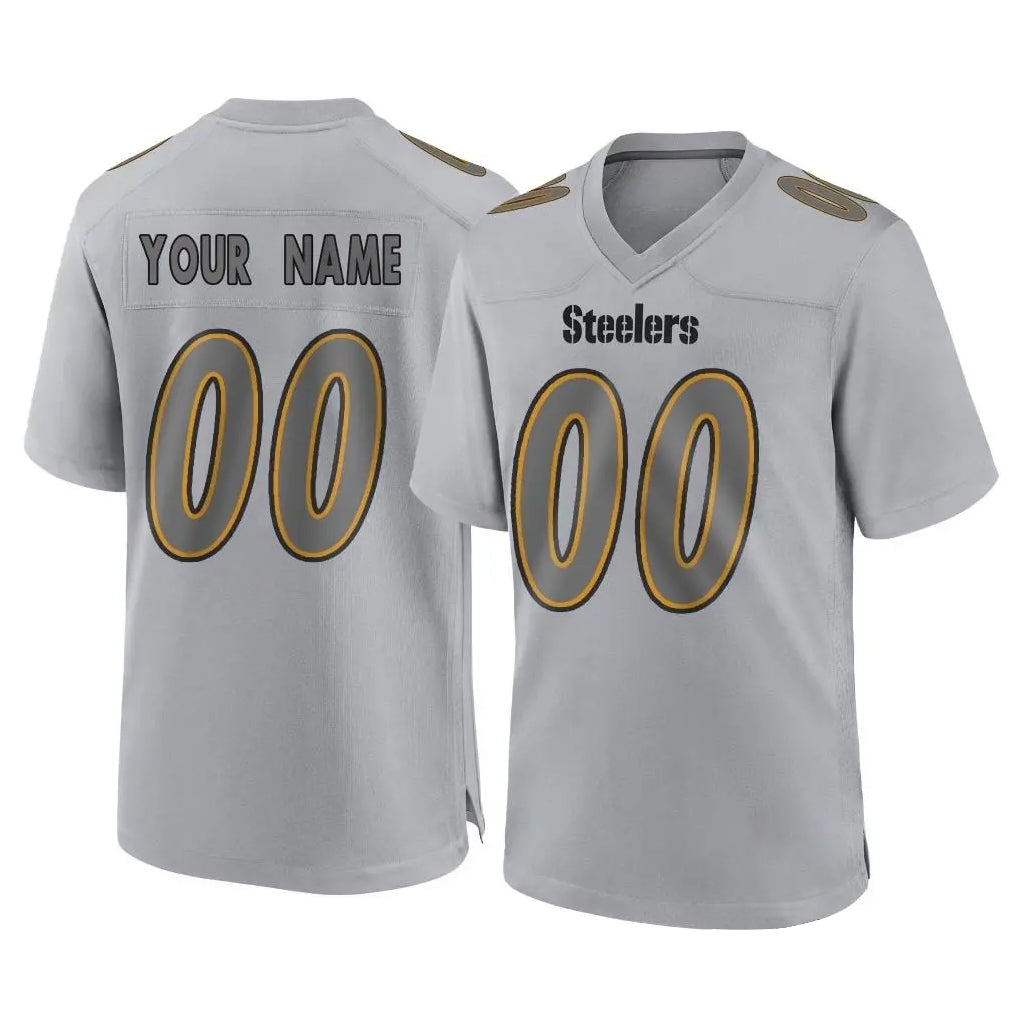 Fenge Custom P.Steelers Gray Atmosphere Fashion Home Game Any Name & Numbers Stitched Jerseys