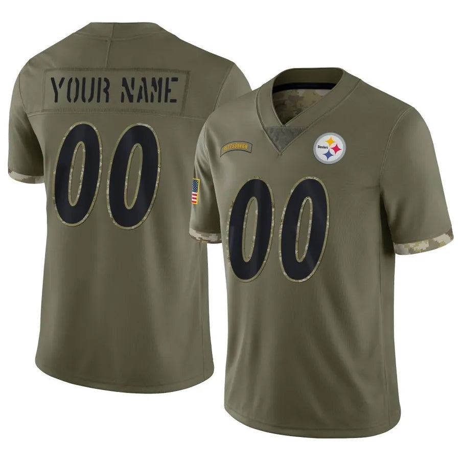 Fenge Custom P.Steelers Salute To Service Limited Olive Stitched Jerseys
