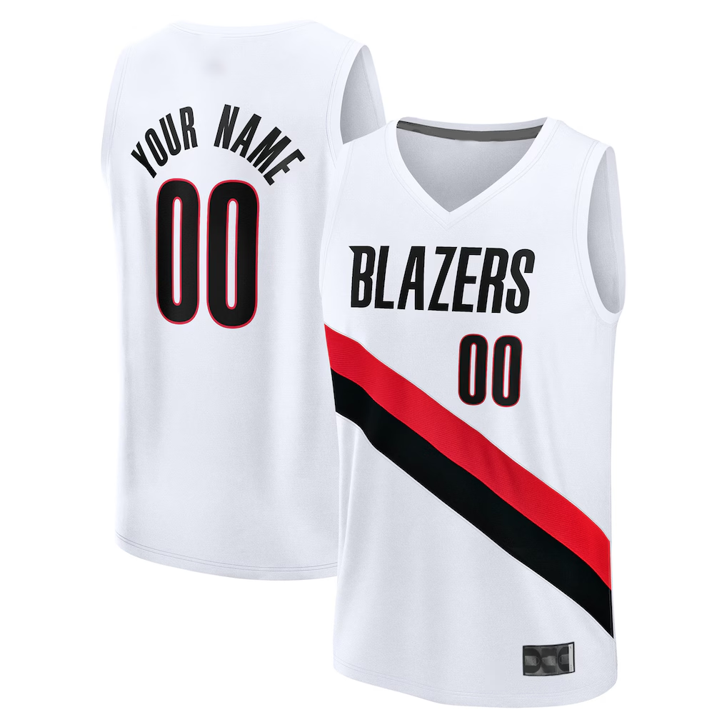 Fenge Custom PT.Blazers Fanatics White Fast Break Replica Jerseys - Association Edition