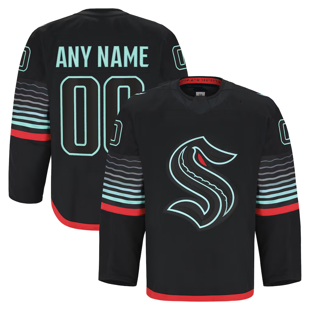 Fenge Custom S.Kraken Black Alternate Authentic Pro Jerseys