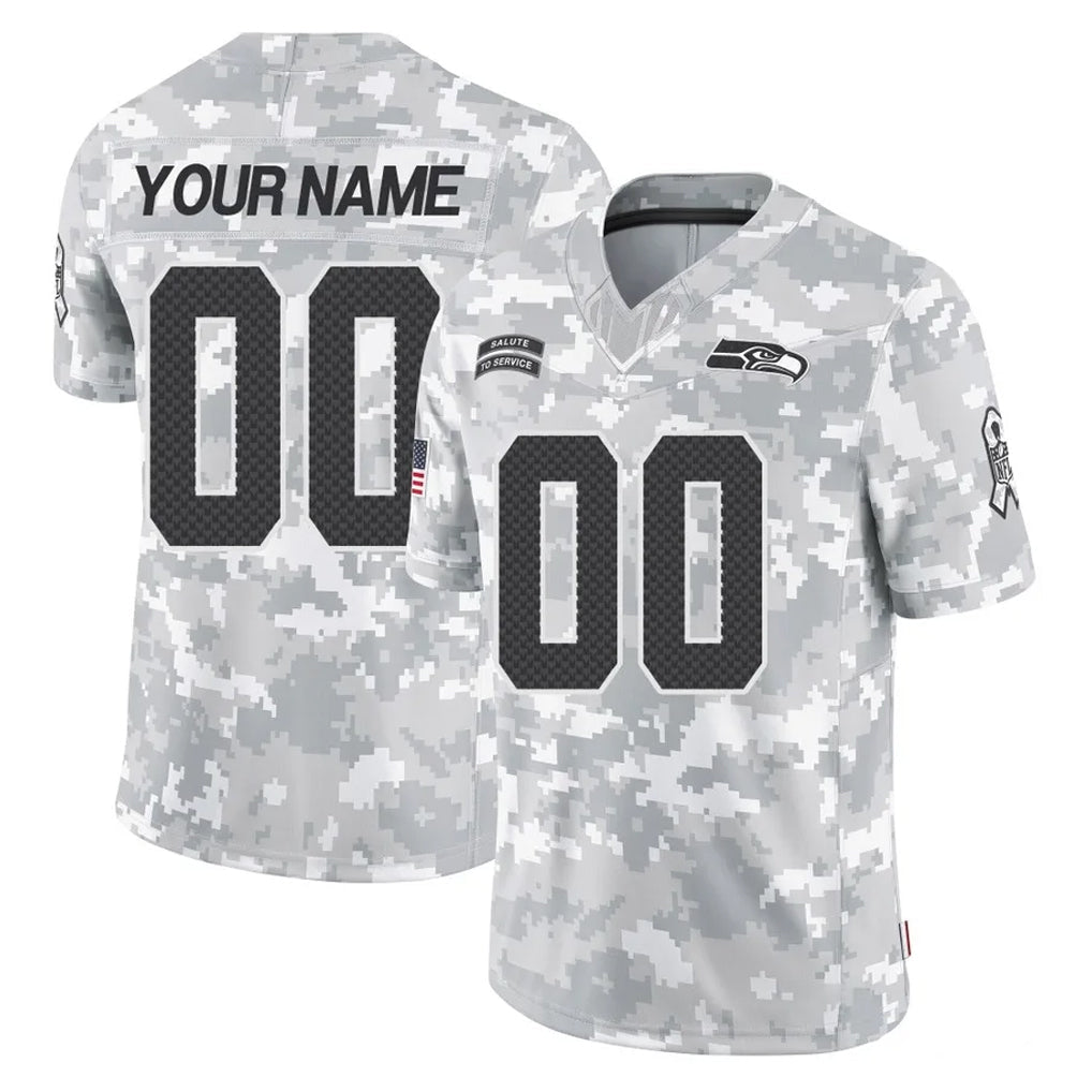 Fenge Custom S.Seahawks Arctic Camo Limited Salute To Service Home Game Any Name & Numbers Stitched Jerseys