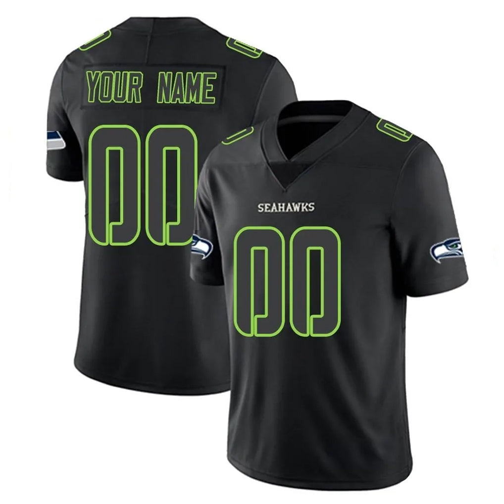 Fenge Custom S.Seahawks Black Impact Limited Home Game Any Name & Numbers Stitched Jerseys