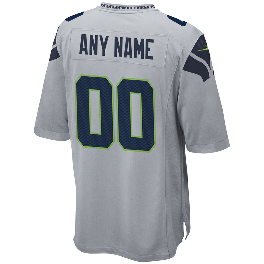 Fenge Custom S.Seahawks Gray Alternate Game Stitched Jerseys