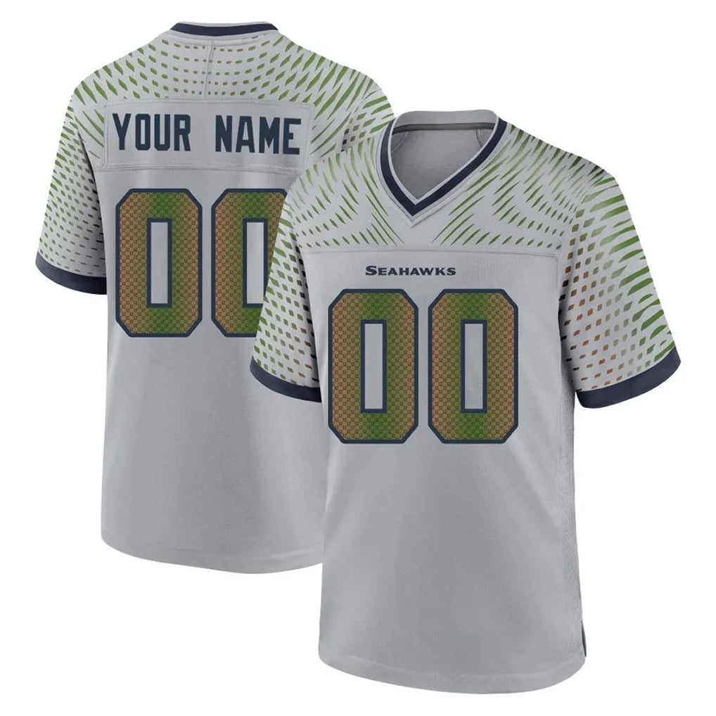 Fenge Custom S.Seahawks Grey 2025 Rivalries Collection Home Game Any Name & Numbers Stitched Jerseys