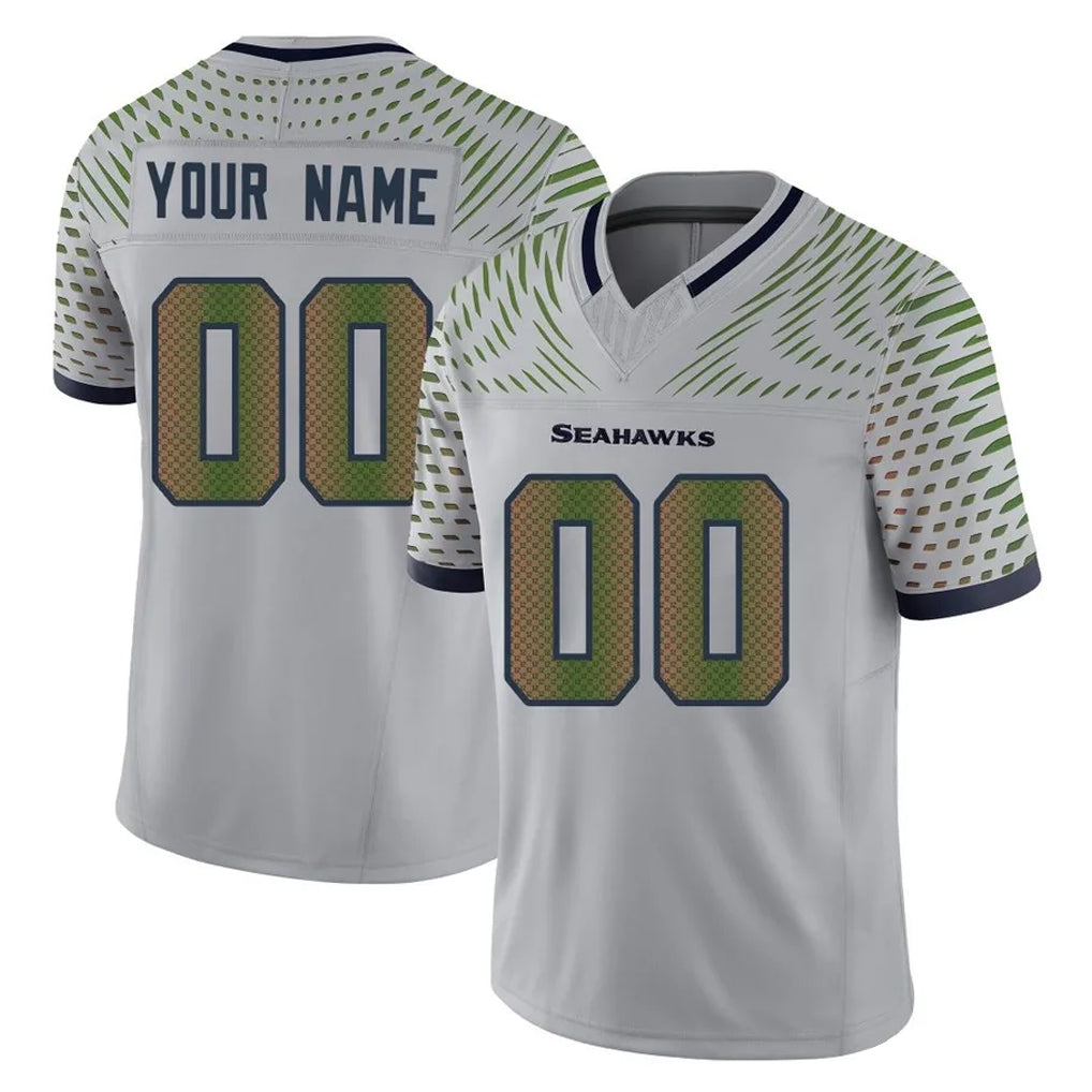 Fenge Custom S.Seahawks Grey Limited 2025 Rivalries Collection Home Game Any Name & Numbers Stitched Jerseys