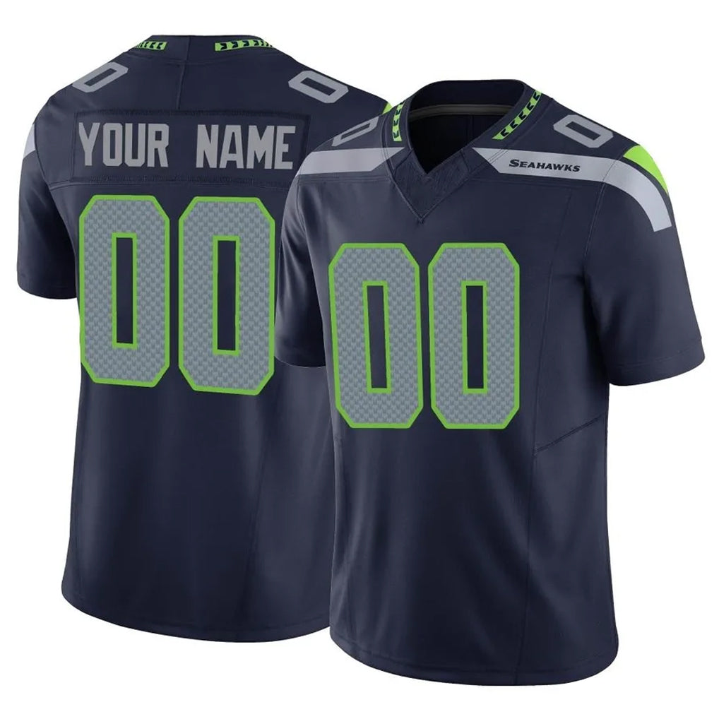 Fenge Custom S.Seahawks Navy Limited Vapor F.U.S.E. Home Game Any Name & Numbers Stitched Jerseys