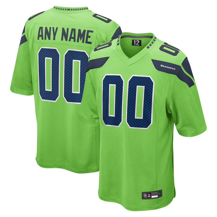 Fenge Custom S.Seahawks Neon Green Alternate Game Stitched Jerseys